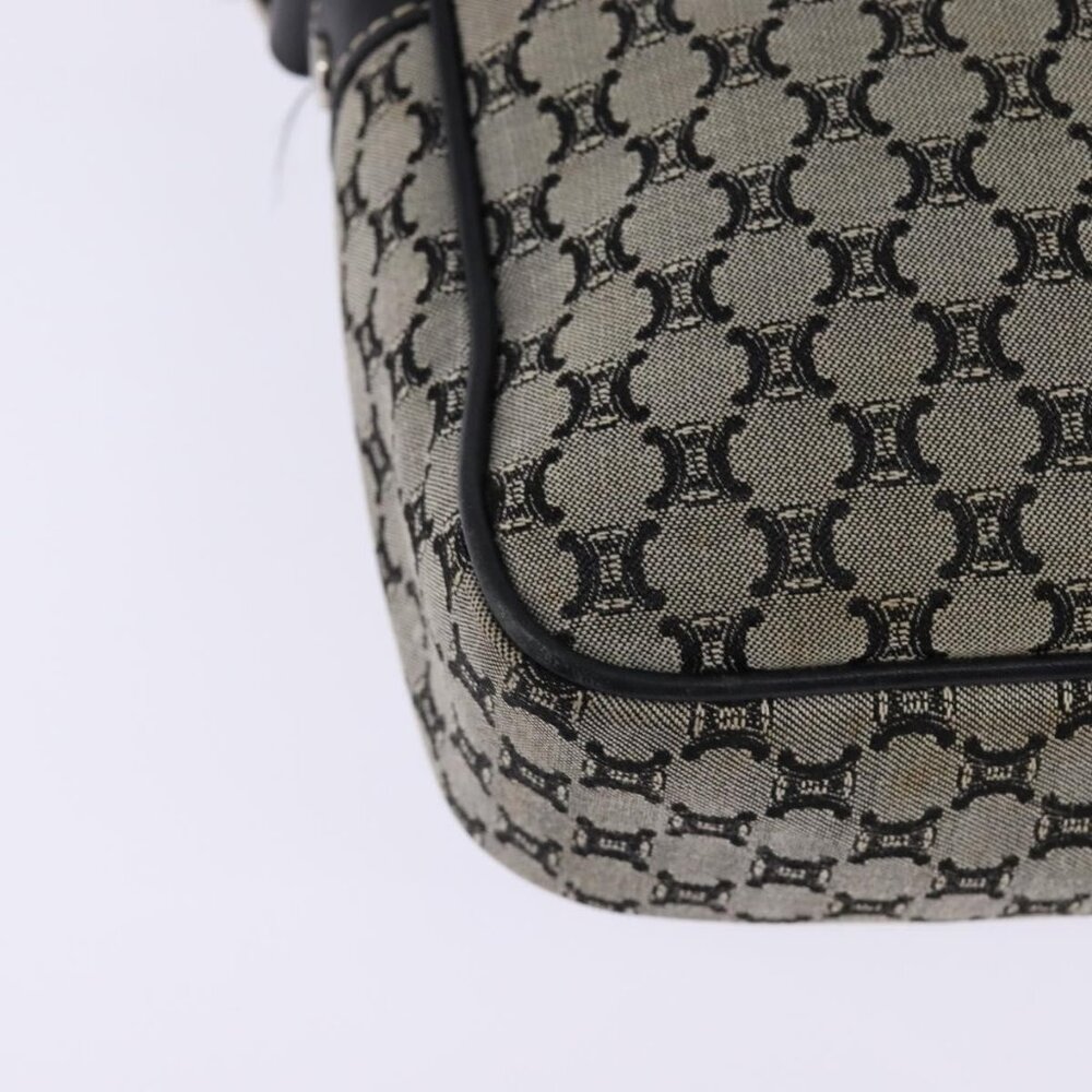 Authentic CELINE Macadam Canvas Shoulder Bag Navy Gold - Picture 8 of 16